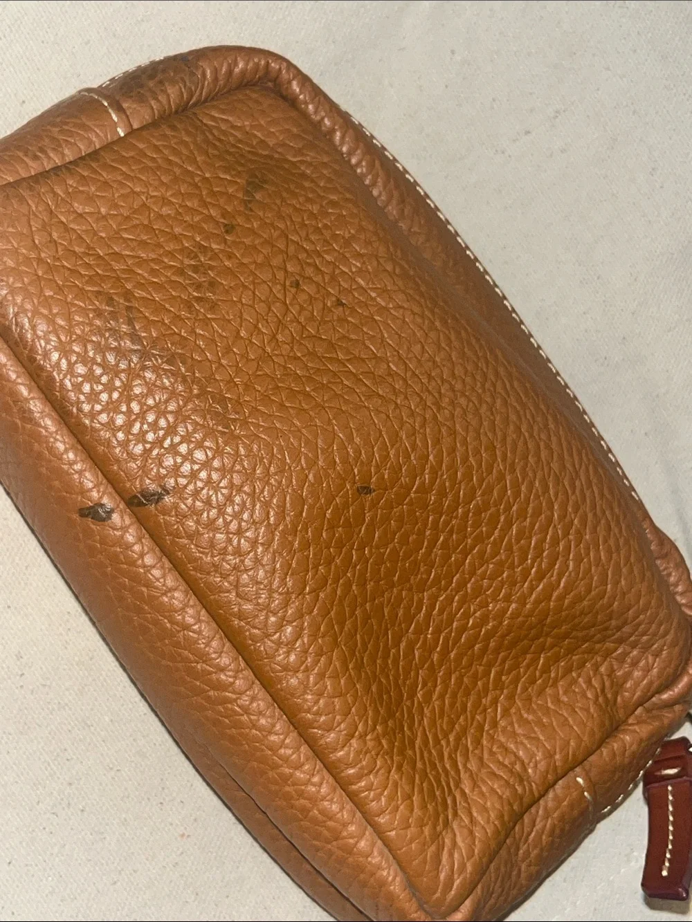Vintage Dooney & Bourke Brown Pebbled Leather Cosmetic Pouch (see description111
